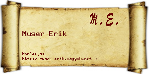 Muser Erik névjegykártya